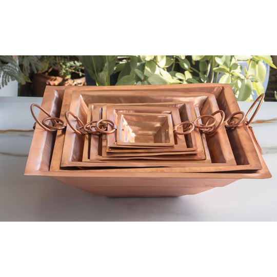 Artisan Copper Ritual Vessel with Handles, 3.1 x 8.7/1.5 x 4.5  Inch