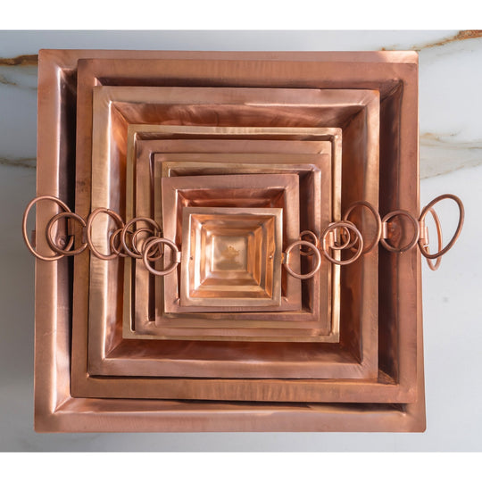 Artisan Copper Ritual Vessel with Handles, 3.1 x 8.7/1.5 x 4.5  Inch