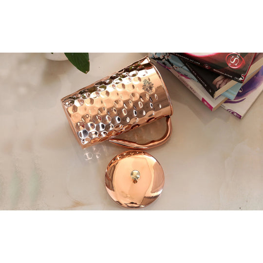 Diamond Design Copper Pitcher with Brass Knob, 51oz/67oz