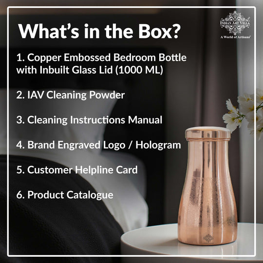 Embossed Copper Bedroom Water Carafe, 32oz/950 ML