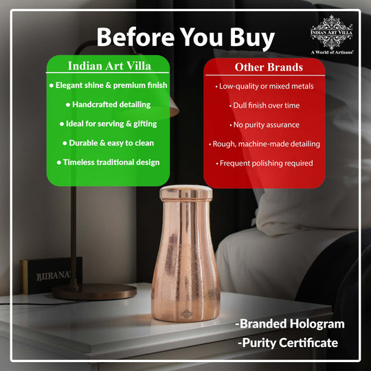 Embossed Copper Bedroom Water Carafe, 32oz/950 ML