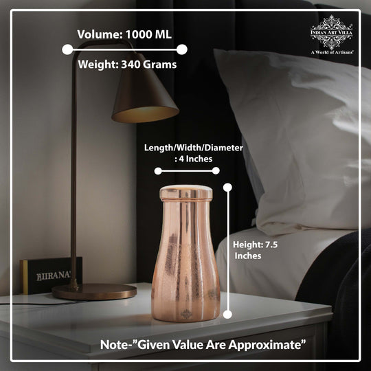Embossed Copper Bedroom Water Carafe, 32oz/950 ML