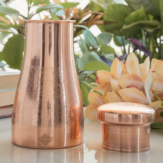 Embossed Copper Bedroom Water Carafe, 32oz/950 ML