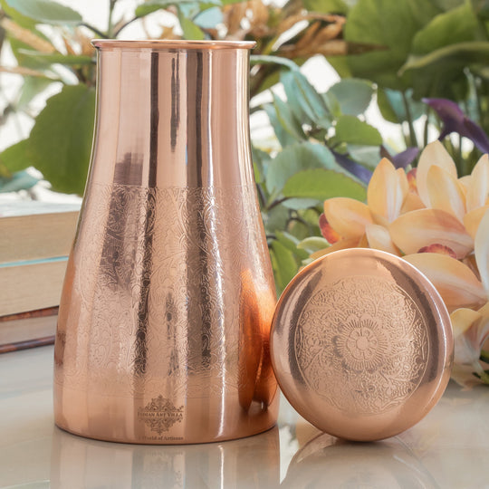 Embossed Copper Bedroom Water Carafe, 32oz/950 ML
