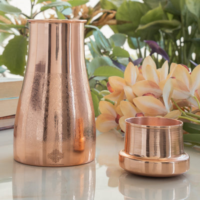Embossed Copper Bedroom Water Carafe, 32oz/950 ML