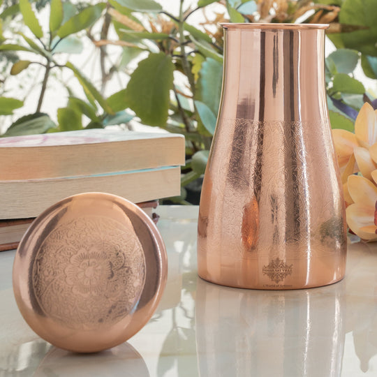 Embossed Copper Bedroom Water Carafe, 32oz/950 ML