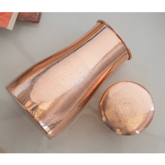 Embossed Copper Bedroom Water Carafe, 32oz/950 ML