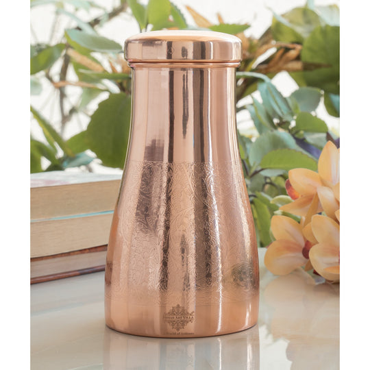 Embossed Copper Bedroom Water Carafe, 32oz/950 ML