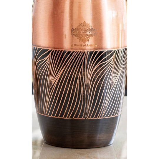 Pure Copper Zebra Embossed Designer Bedroom Bottle/Jar 39oz