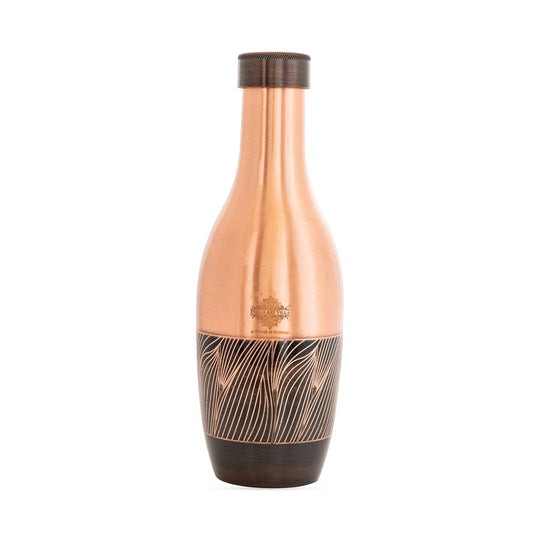 Pure Copper Zebra Embossed Designer Bedroom Bottle/Jar 39oz