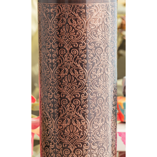Antique Embossed Design Copper Water Bottle, 30oz/900 ML