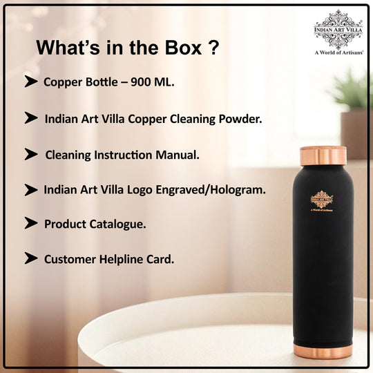 Pure Copper Water Bottle with Soft Silk  Finish Color
 30oz/900 ML