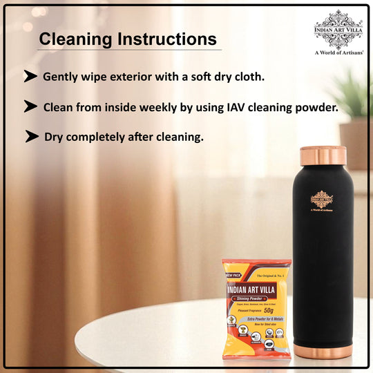 Pure Copper Water Bottle with Soft Silk  Finish Color
 30oz/900 ML