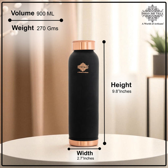 Pure Copper Water Bottle with Soft Silk  Finish Color
 30oz/900 ML