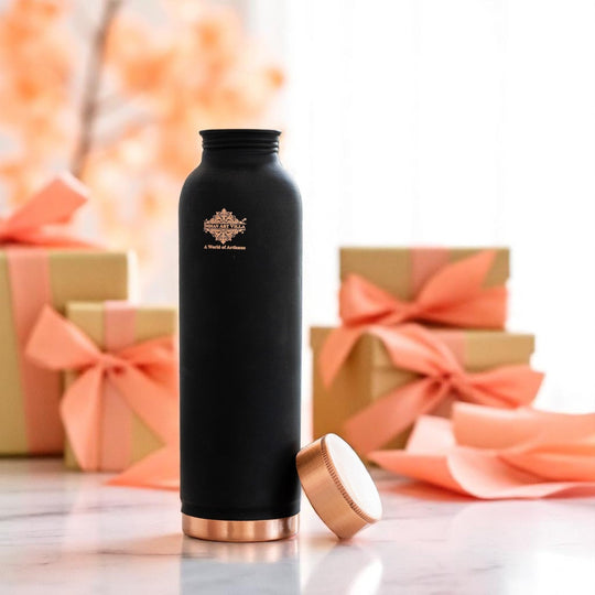 Pure Copper Water Bottle with Soft Silk  Finish Color
 30oz/900 ML