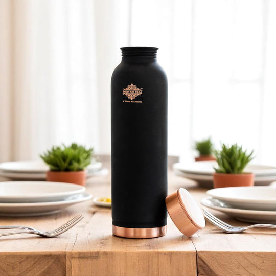 Pure Copper Water Bottle with Soft Silk  Finish Color
 30oz/900 ML
