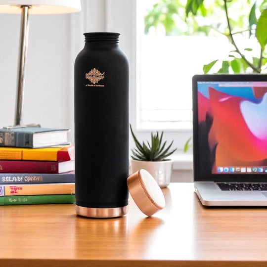 Pure Copper Water Bottle with Soft Silk  Finish Color
 30oz/900 ML
