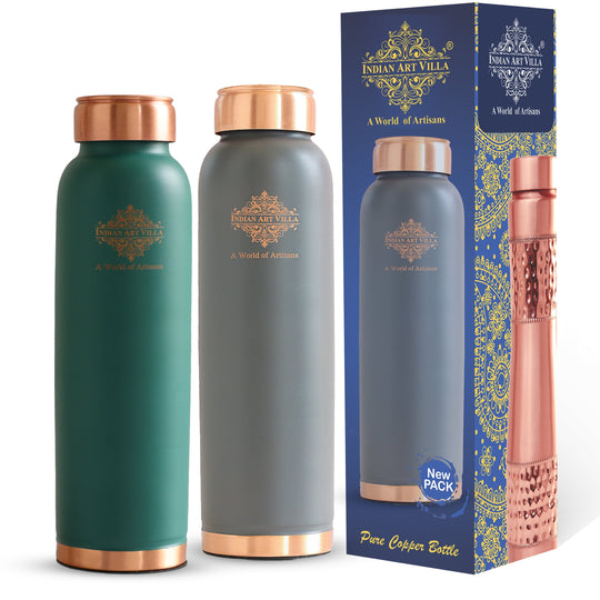 Pure Copper Water Bottle with Soft Silk  Finish Color
 30oz/900 ML