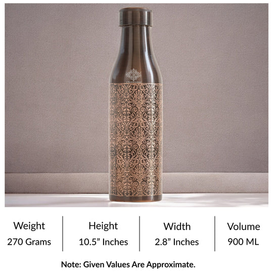 Copper Antique Dark Embossed Bottle