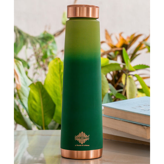 Pure Copper water Bottle With Pyramid Silk Design 27oz/800 ML