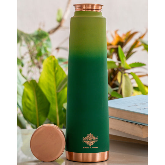 Pure Copper water Bottle With Pyramid Silk Design 27oz/800 ML