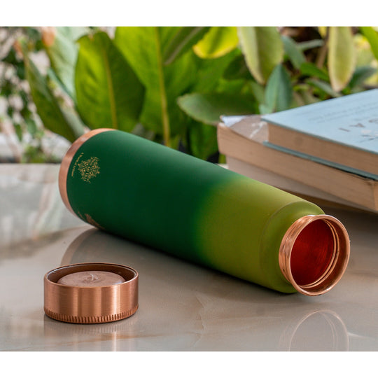 Pure Copper water Bottle With Pyramid Silk Design 27oz/800 ML