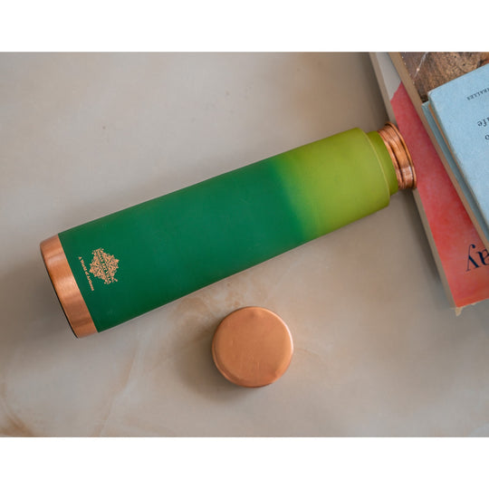 Pure Copper water Bottle With Pyramid Silk Design 27oz/800 ML
