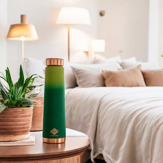 Pure Copper water Bottle With Pyramid Silk Design 27oz/800 ML