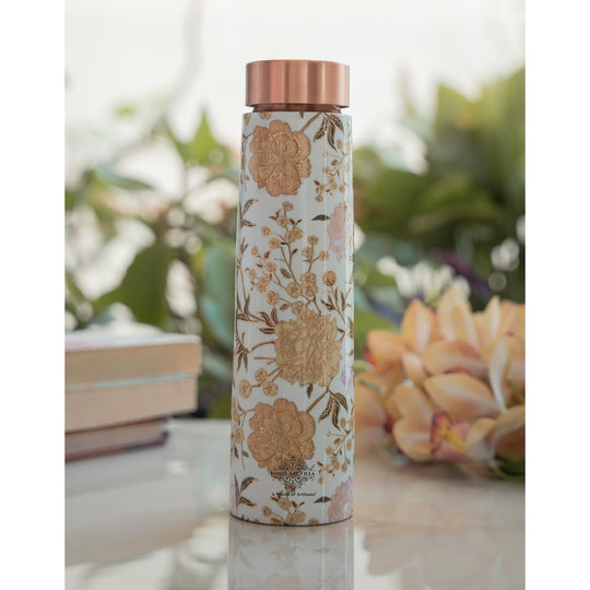 Gold Print Copper Water Bottle, 27oz/800 ML
