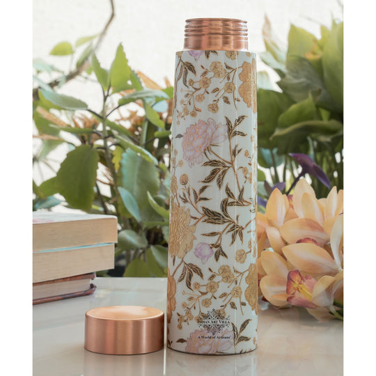 Gold Print Copper Water Bottle, 27oz/800 ML