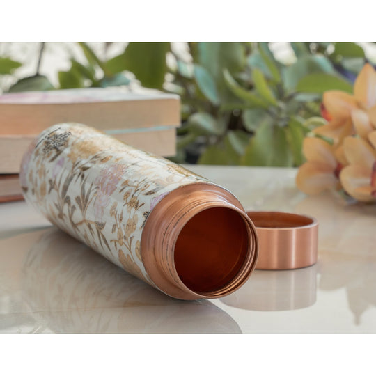 Gold Print Copper Water Bottle, 27oz/800 ML