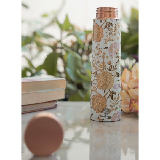 Gold Print Copper Water Bottle, 27oz/800 ML