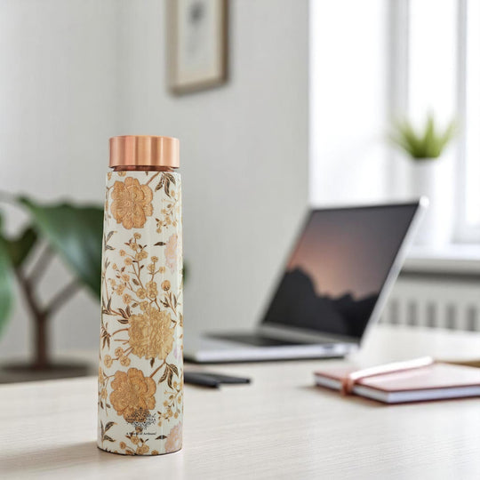 Gold Print Copper Water Bottle, 27oz/800 ML