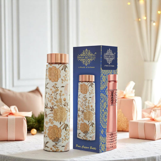 Gold Print Copper Water Bottle, 27oz/800 ML