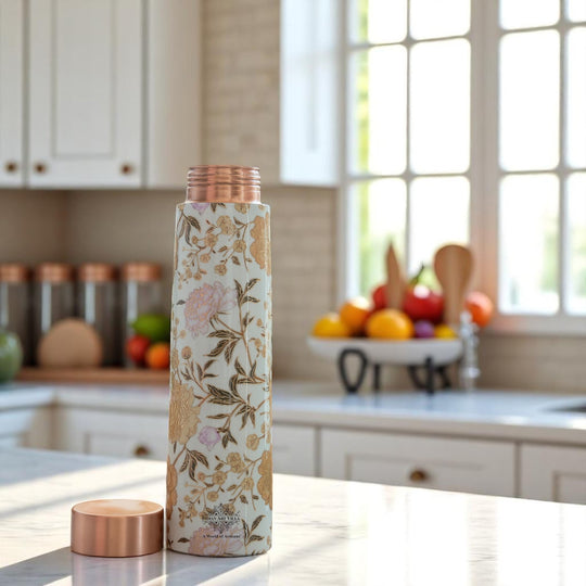 Gold Print Copper Water Bottle, 27oz/800 ML