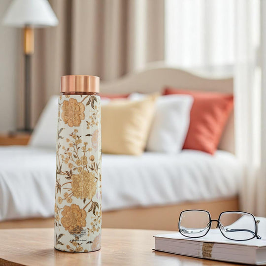 Gold Print Copper Water Bottle, 27oz/800 ML