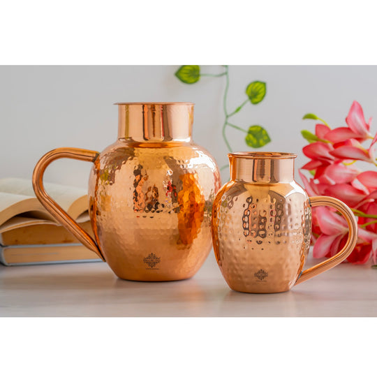 Hammered Copper Goglet Pitcher 20 oz & 54 oz