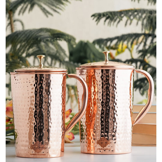 Hammered Copper Pitcher | Copper Jug - 51 oz & 68 oz