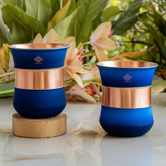 Copper Half Silk Finish Red Ombre Coloured Glass, 300 ML/10 OZ