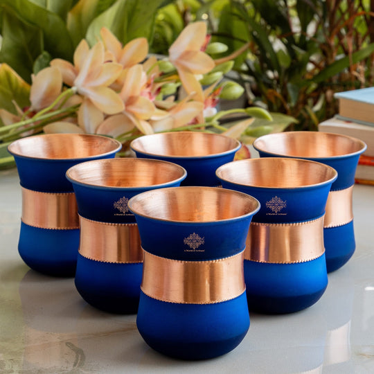 Copper Half Silk Finish Red Ombre Coloured Glass, 300 ML/10 OZ