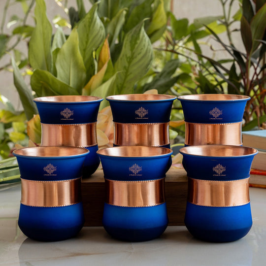 Copper Half Silk Finish Red Ombre Coloured Glass, 300 ML/10 OZ