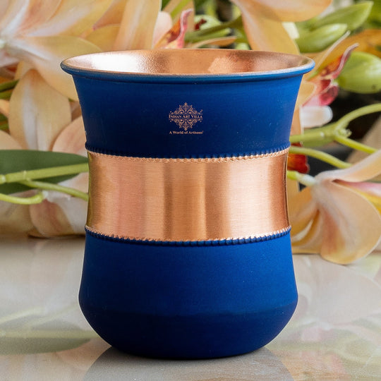 Copper Half Silk Finish Red Ombre Coloured Glass, 300 ML/10 OZ