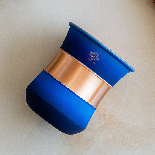 Copper Half Silk Finish Red Ombre Coloured Glass, 300 ML/10 OZ