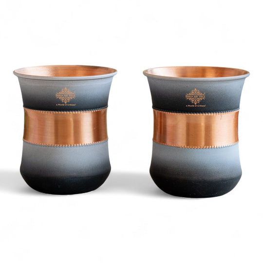 Copper Half Silk Finish Red Ombre Coloured Glass, 300 ML/10 OZ