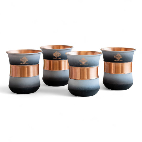 Copper Half Silk Finish Red Ombre Coloured Glass, 300 ML/10 OZ