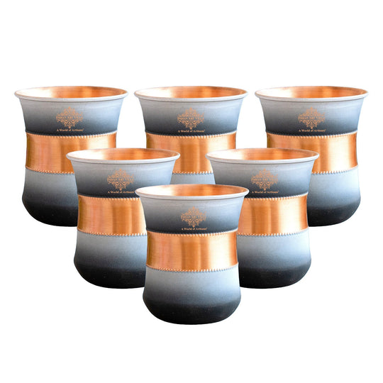 Copper Half Silk Finish Red Ombre Coloured Glass, 300 ML/10 OZ