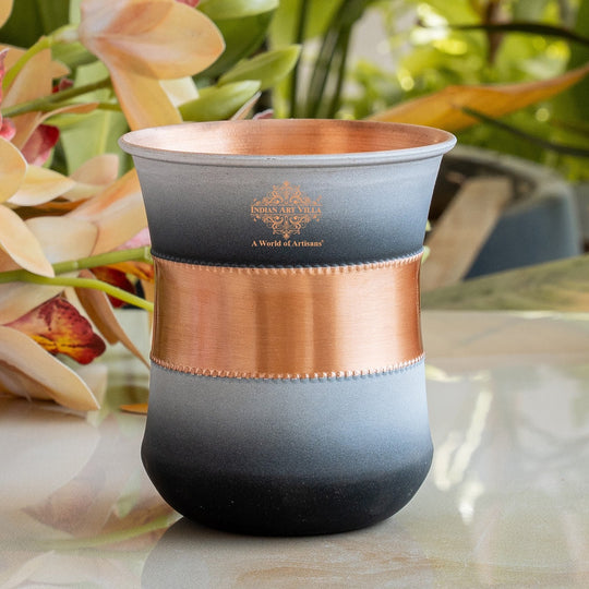 Copper Half Silk Finish Red Ombre Coloured Glass, 300 ML/10 OZ