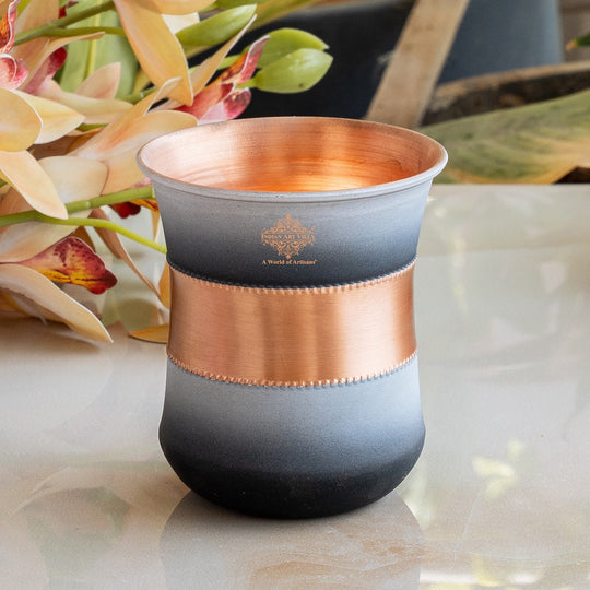 Copper Half Silk Finish Red Ombre Coloured Glass, 300 ML/10 OZ