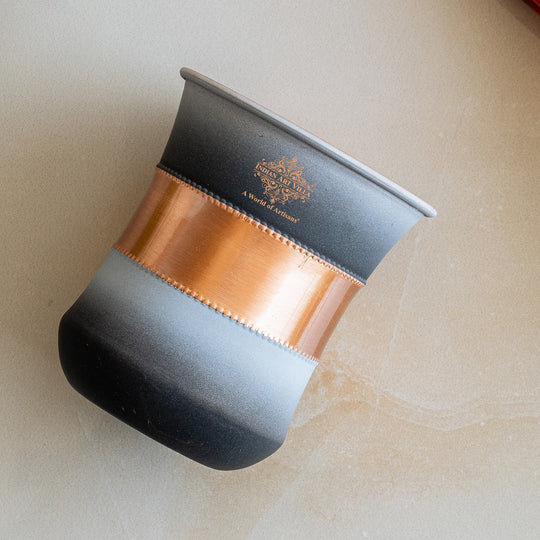Copper Half Silk Finish Red Ombre Coloured Glass, 300 ML/10 OZ