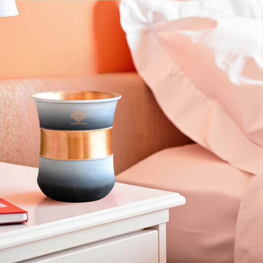 Copper Half Silk Finish Red Ombre Coloured Glass, 300 ML/10 OZ